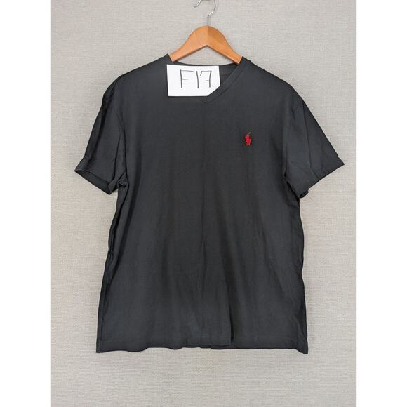Polo Ralph Lauren TShirt Size Medium VNeck Classic Fit Black -0825F17 - Picture 7 of 7